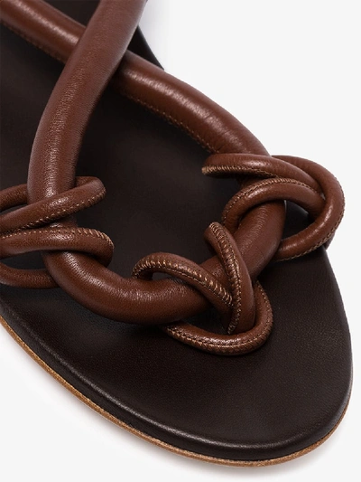Shop Jil Sander Brown Rope Leather Sandals