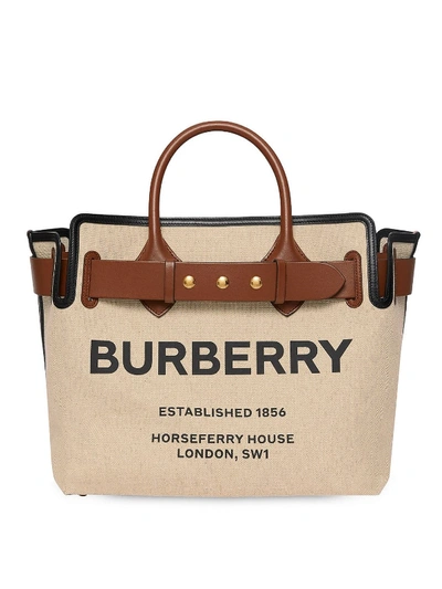 Shop Burberry The Belt Medium Tote Bag In Beige