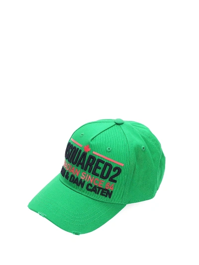 Shop Dsquared2 Logo Embroidery Baseball Cap In Green