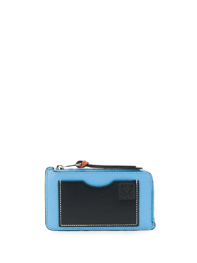 Shop Loewe Zipped Card Holder In Blue