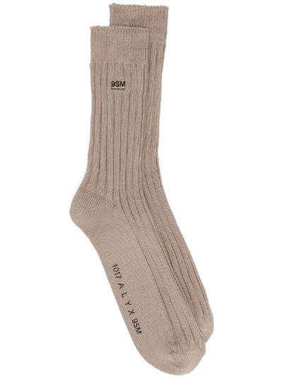 Shop Alyx 1017  9sm Gerippte Socken - Nude In Neutrals