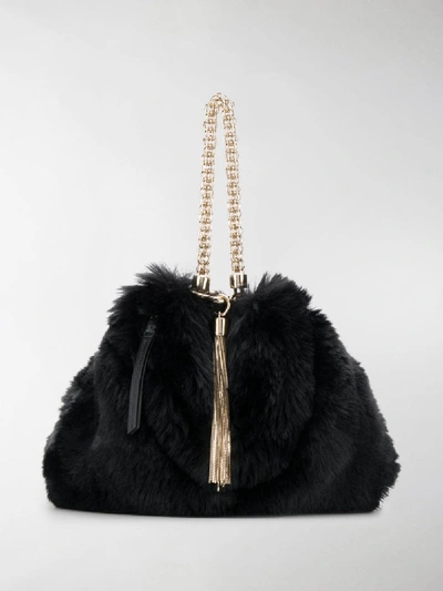 Shop Jimmy Choo Callie Faux Fur Bag In Black