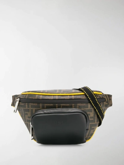 Shop Fendi Monogram Belt Bag In Brown
