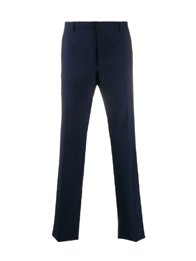 Shop Prada Tailored Slim-fit Trousers In Blue
