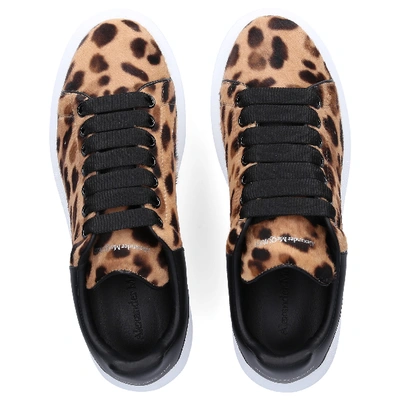 Shop Alexander Mcqueen Sneaker Low Larry Pony Leo Print Leopard In Brown