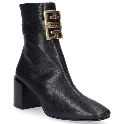 Shop Givenchy Ankle Boots 4g Ankle  Calfskin Logo Metallic Black