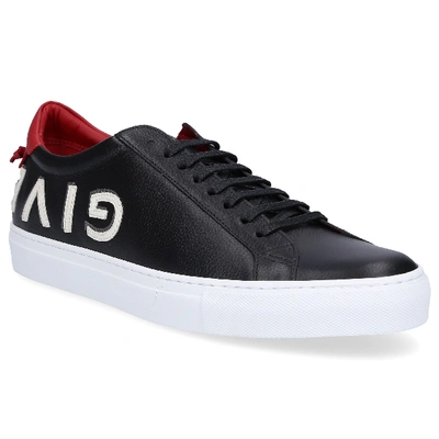 Shop Givenchy Low-top Sneakers Urban Street Calfskin Logo Black Red In Black,red