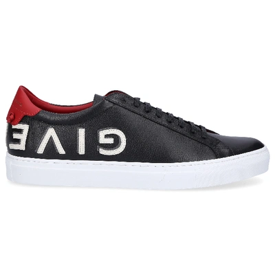 Shop Givenchy Low-top Sneakers Urban Street Calfskin Logo Black Red In Black,red