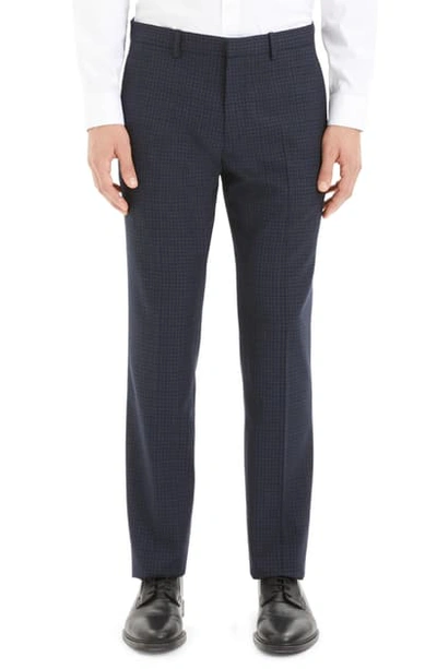 Shop Theory Mayer Thur Check Wool Dress Pants In Eclipse Check