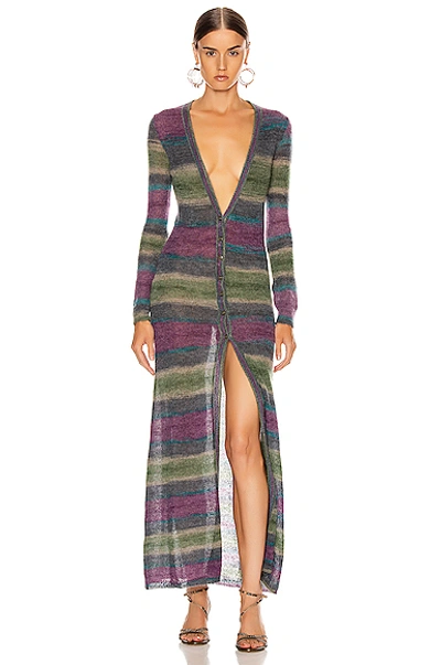Shop Jacquemus Gilet Dress In Stripe Purple