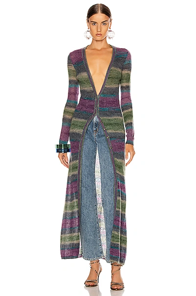 Shop Jacquemus Gilet Dress In Stripe Purple