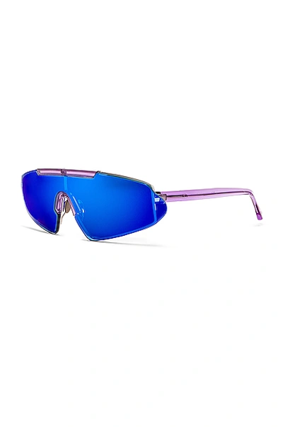 Shop Acne Studios Bornt Sunglasses In Purple & Blue Mirror