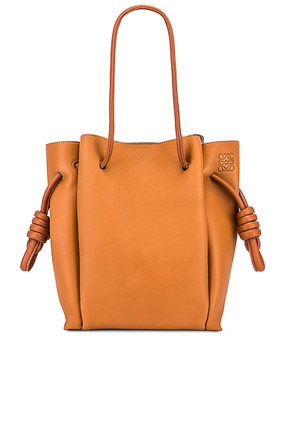 Shop Loewe Flamenco Knot Tote Small Bag In Brown In Light Caramel & Tan