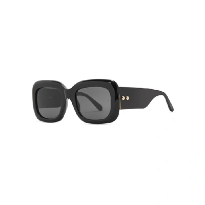 Shop Linda Farrow Luxe Black Square-frame Sunglasses