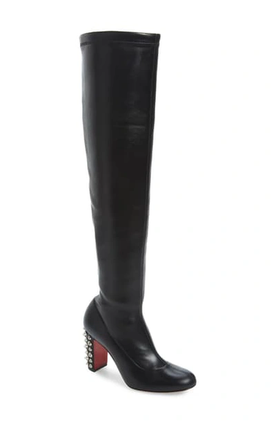 Shop Christian Louboutin Study Stretch Over The Knee Boot In Black