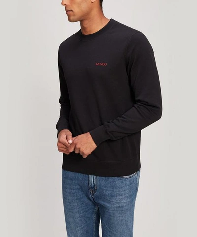 Shop Maison Labiche Bad Ass Embroidered Cotton Sweatshirt In Black