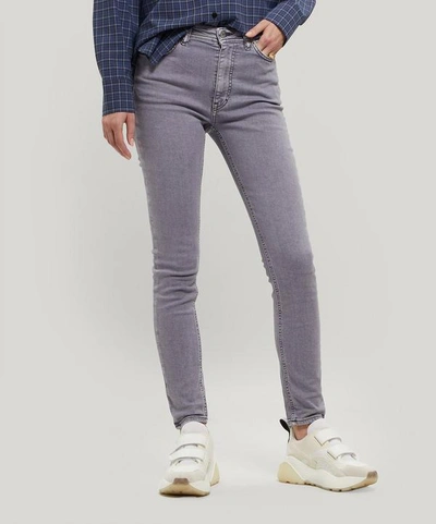 Shop Acne Studios Peg High-waist Jeans In Grey