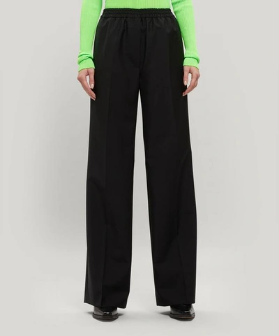 Shop Acne Studios Wide-leg Elastic-waist Trousers In Black