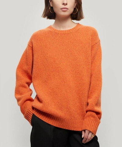 Shop Acne Studios Samara Oversized Wool Sweater In Carrot Orange