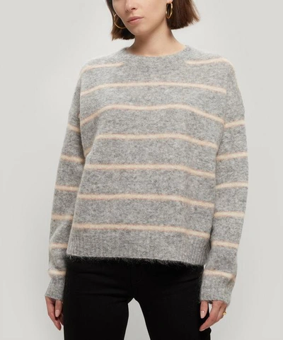 Shop Acne Studios Khira Thin Stripe Mohair-blend Sweater In Grey