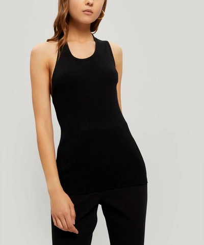 Shop Helmut Lang Accordion Cut-out Tank Top In Black