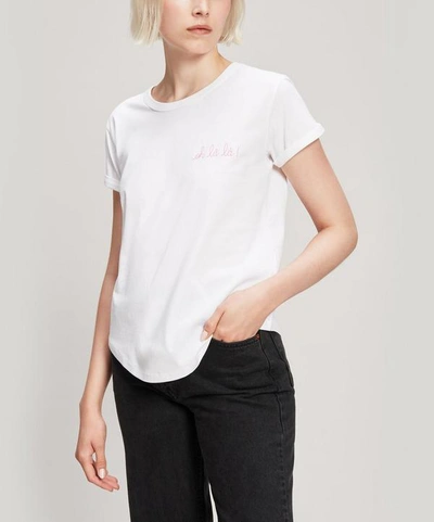 Shop Maison Labiche Oh La La Embroidered Cotton T-shirt In White