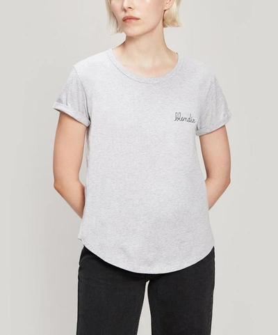 Maison Labiche Blondie Embroidered Cotton T shirt In Heather Grey