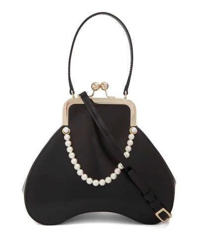 Shop Simone Rocha Baby Bean Beaded Leather Handbag In Black