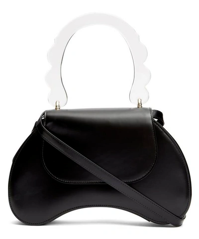 Shop Simone Rocha Bean Leather Handbag In Black