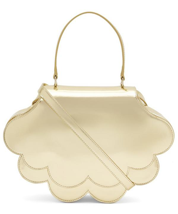 Simone Rocha Flower Bean Patent-Leather Clutch Bag In Gold | ModeSens