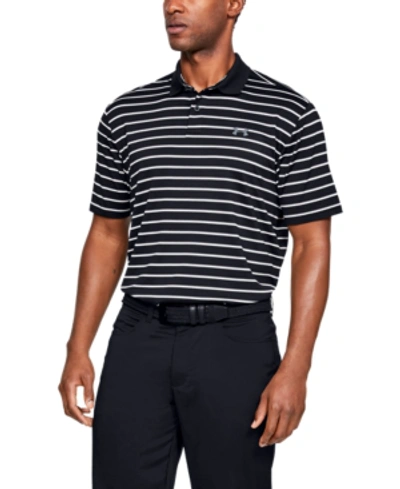 Shop Under Armour Men's Performance Polo Textured Stripe In 001 Black