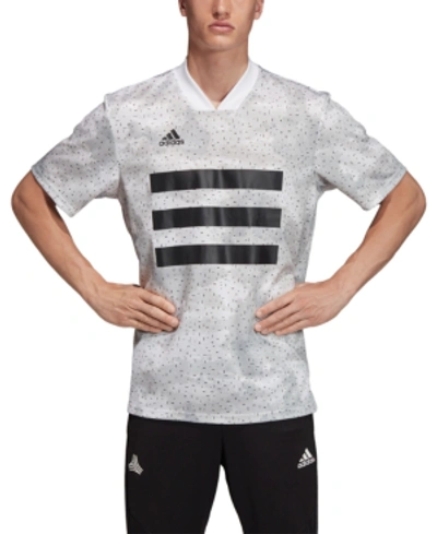 Shop Adidas Originals Adidas Men's Tango Camo Climalite Soccer Jersey In Wht/gry