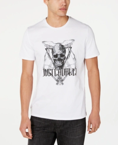 Shop Just Cavalli Men's Skull & Logo Graphic T-shirt In White