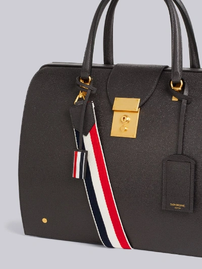 Shop Thom Browne Pebbled Leather Mr. Thom Bag In Black