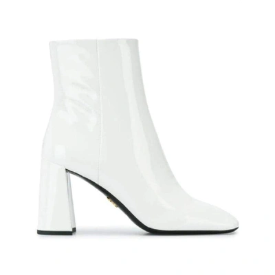 Shop Prada White Ankle Boots