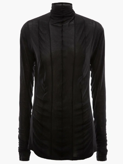 Shop Jw Anderson Circular Panelled Jersey Turtleneck In Black