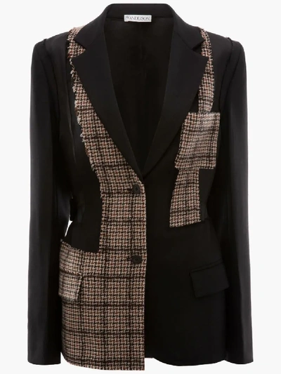 Shop Jw Anderson Patchwork Tailored Jacket In Black