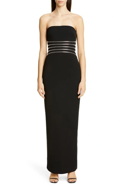 Shop Alexander Wang Zipper Waist Strapless Gown In Black