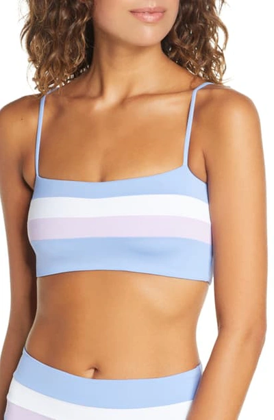Shop L*space Rebel Stripe Bikini Top In Peri Blue / White/ Lilac