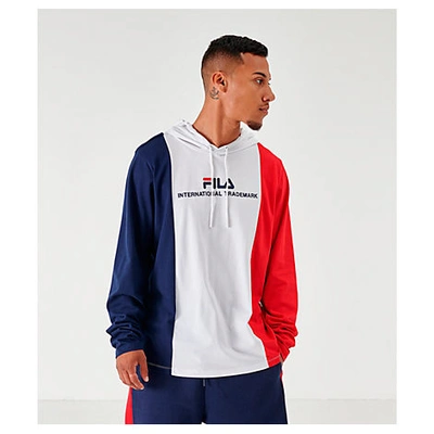 Shop Fila Men's Flavio T-shirt Hoodie In White / Blue / Red