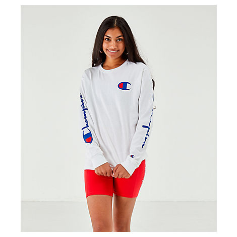 champion white long sleeve women's