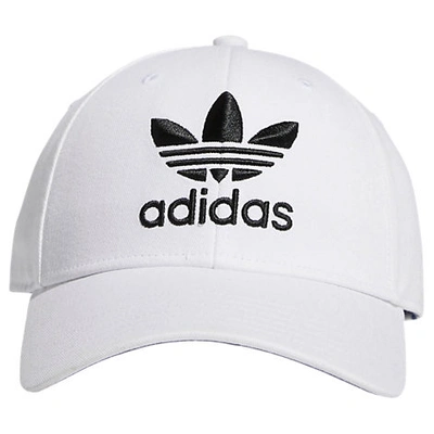 Shop Adidas Originals Precurved Icon Snapback Hat In White