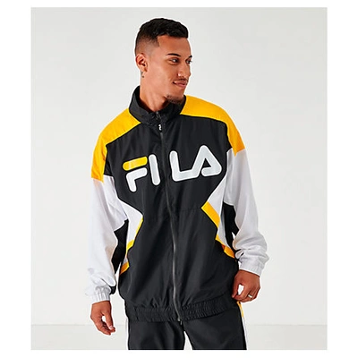 Shop Fila Men's Oliviero Woven Track Jacket In Yellow / Black