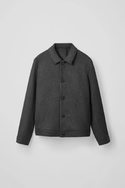 Shop Cos Short Wool Jacket In Grey