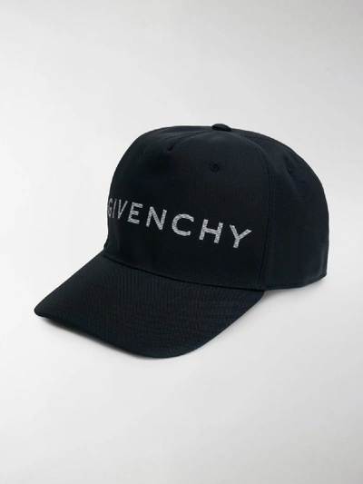 Shop Givenchy Logo Baseball Cap In Blue