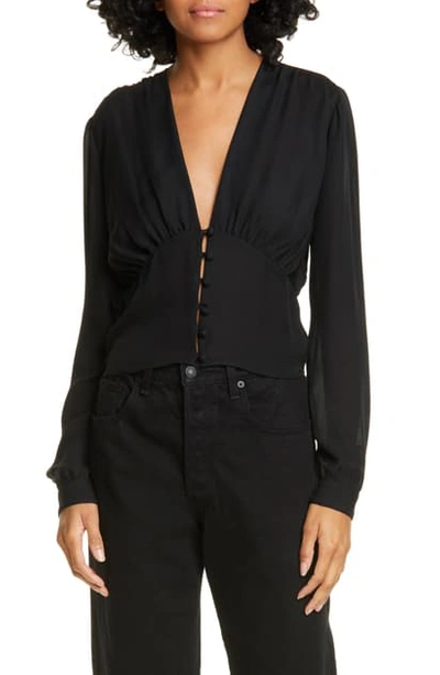 Shop Nili Lotan Laila Silk Top In Black