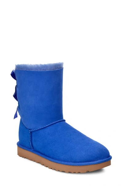 Shop Ugg Bailey Bow Ii Genuine Shearling Boot In Deep Periwinkle