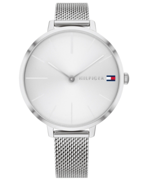 tommy hilfiger black stainless steel mesh bracelet watch