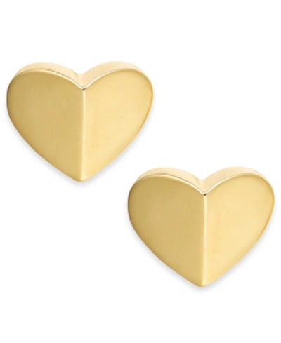 Shop Kate Spade Heart Stud Earrings In Gold