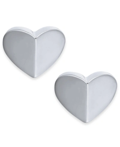 Shop Kate Spade Heart Stud Earrings In Silver